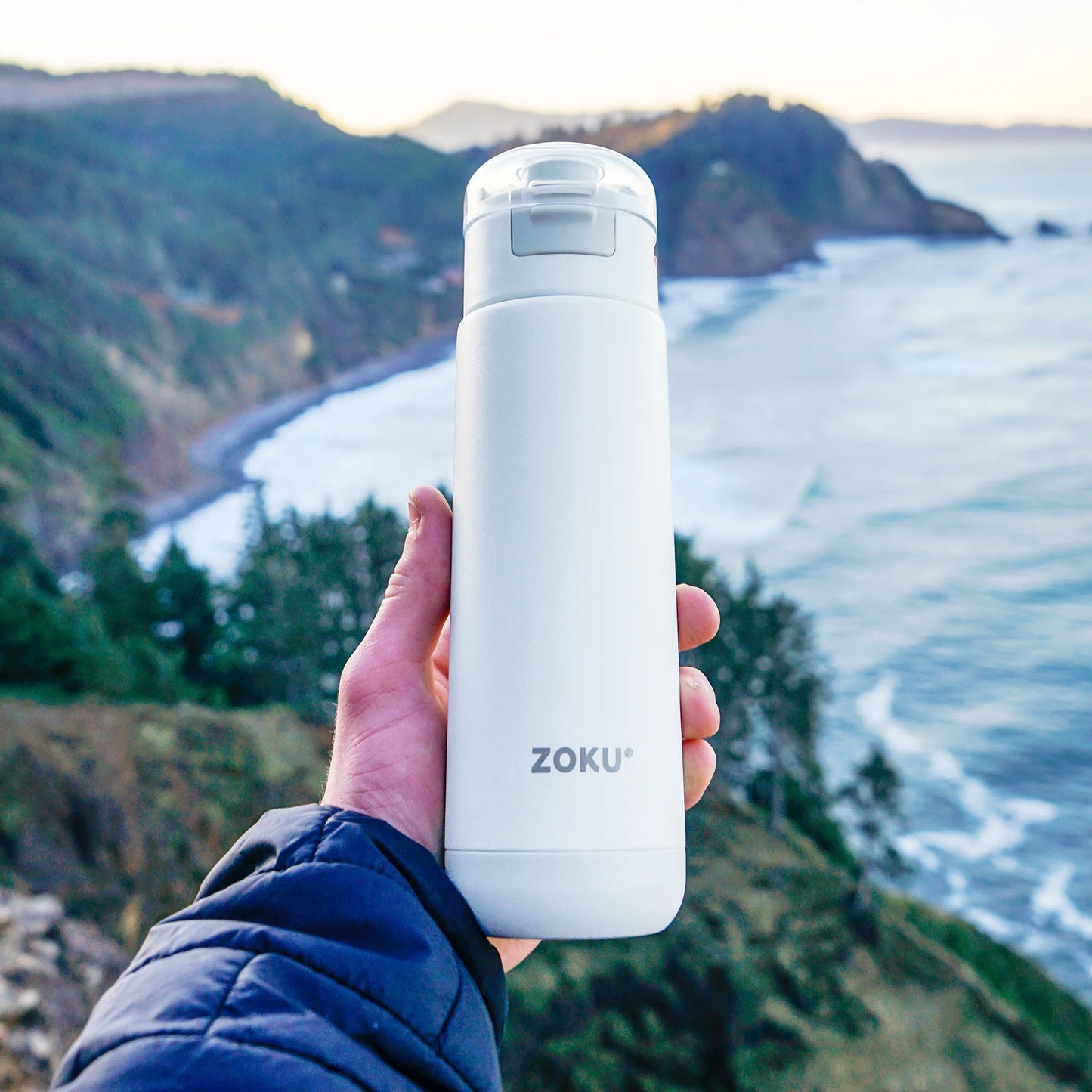 Garrafa Desportiva de Aço Inoxidável Flip Top White - 500ml