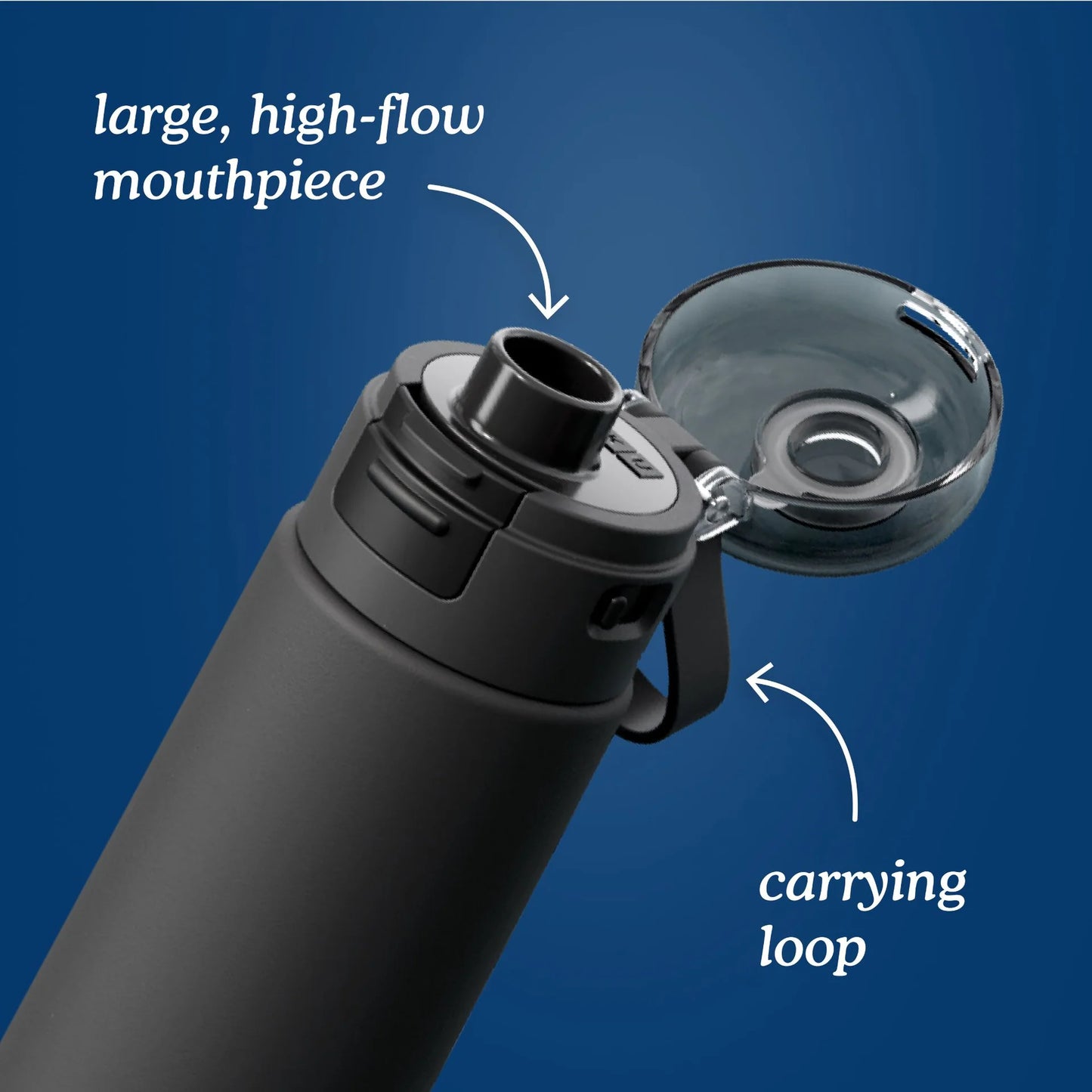 Garrafa Desportiva de Aço Inoxidável Flip Top Grey - 500ml