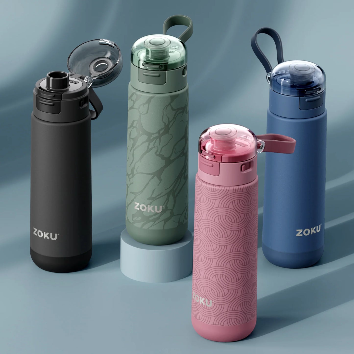 Garrafa Desportiva de Aço Inoxidável Flip Top Grey - 500ml