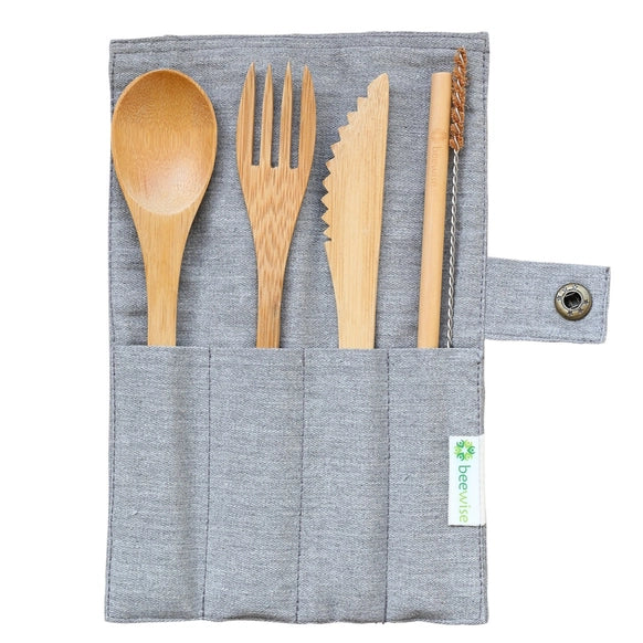 Conjunto de Talheres de Bambu | Feito à mão