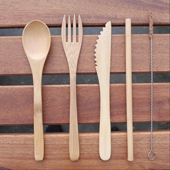 Conjunto de Talheres de Bambu | Feito à mão