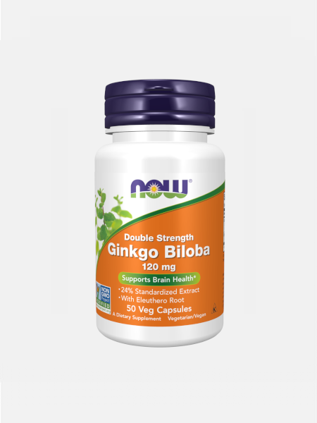 GINKGO BILOBA DOUBLE STRENGTH 120MG – 50 CÁPSULAS – NOW