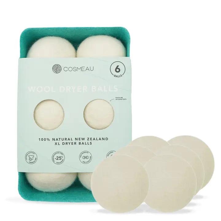 Dryer Balls – Pack 6 Unidades com Bandeja de Armazenamento