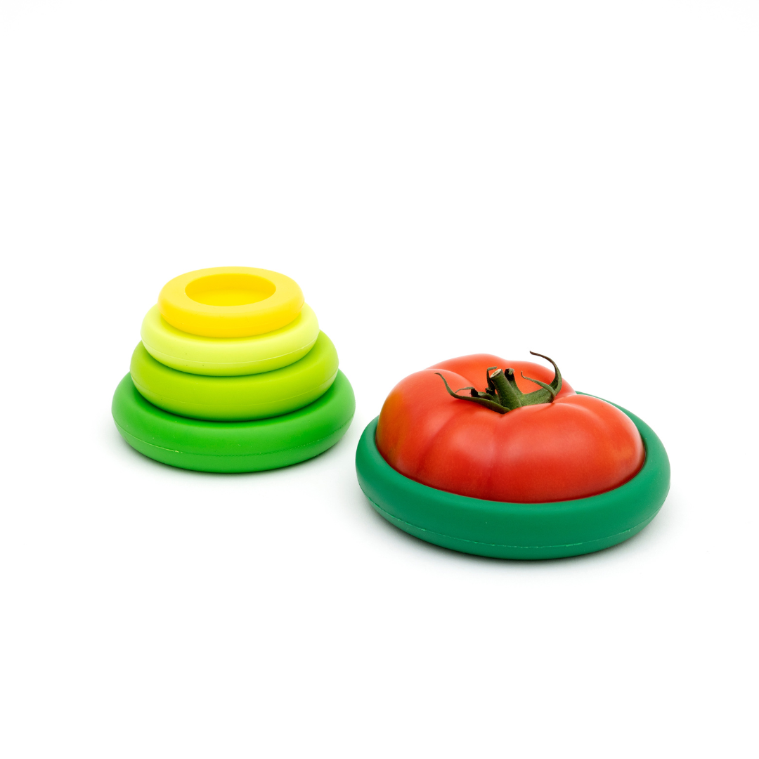 Tampas ajustáveis de silicone - Conjunto de 5 Fresh Greens