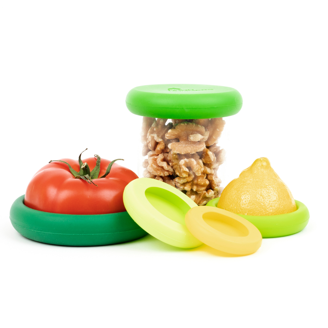 Tampas ajustáveis de silicone - Conjunto de 5 Fresh Greens
