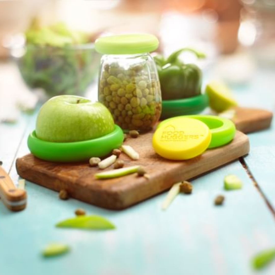 Tampas ajustáveis de silicone - Conjunto de 5 Fresh Greens