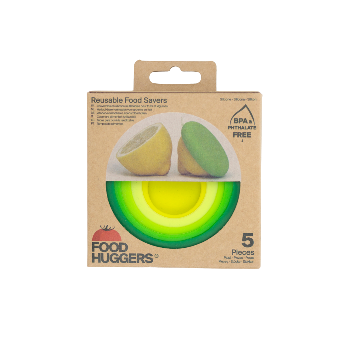 Tampas ajustáveis de silicone - Conjunto de 5 Fresh Greens