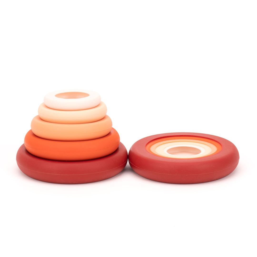 Tampas ajustáveis de silicone - Conjunto de 5 Terra Cotta