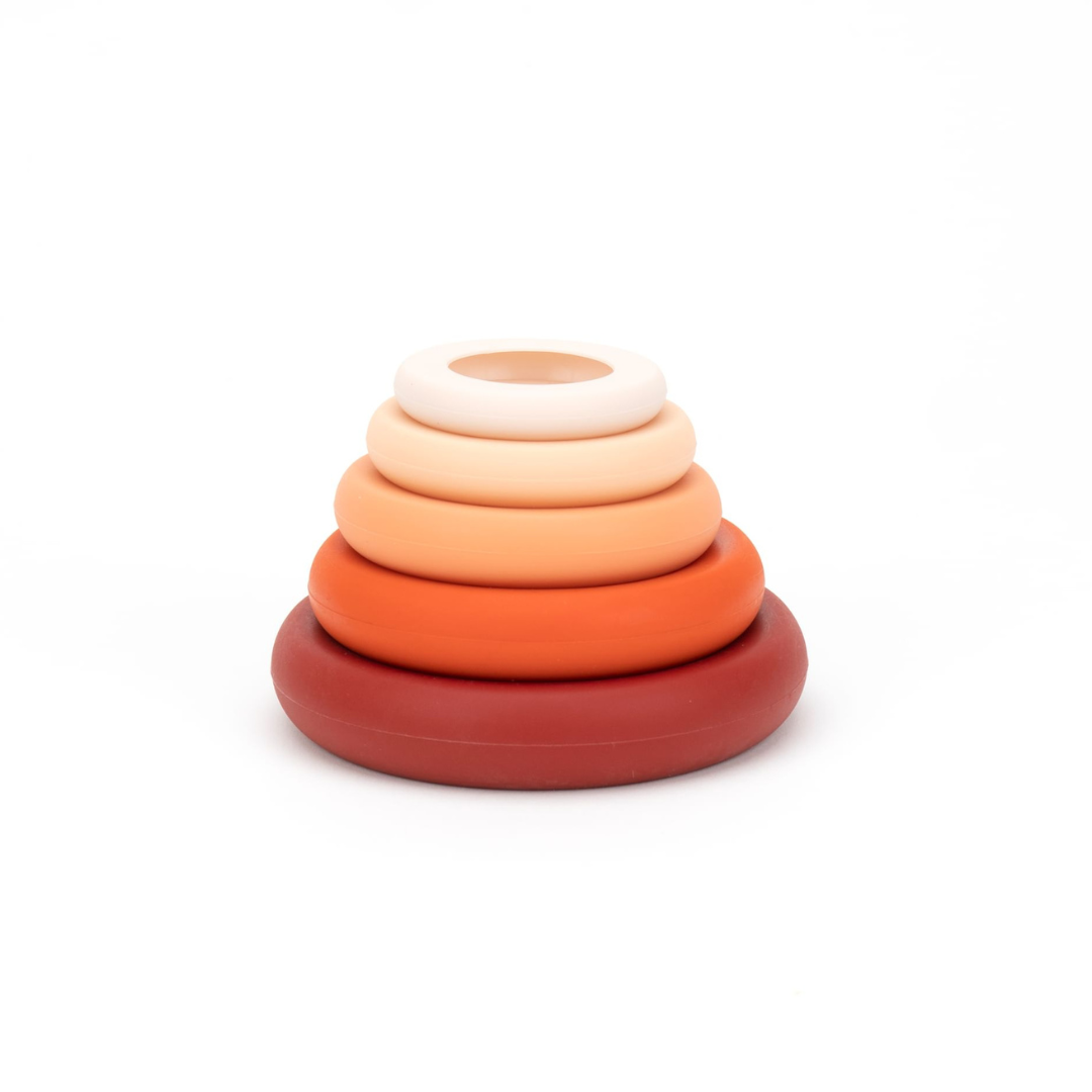 Tampas ajustáveis de silicone - Conjunto de 5 Terra Cotta