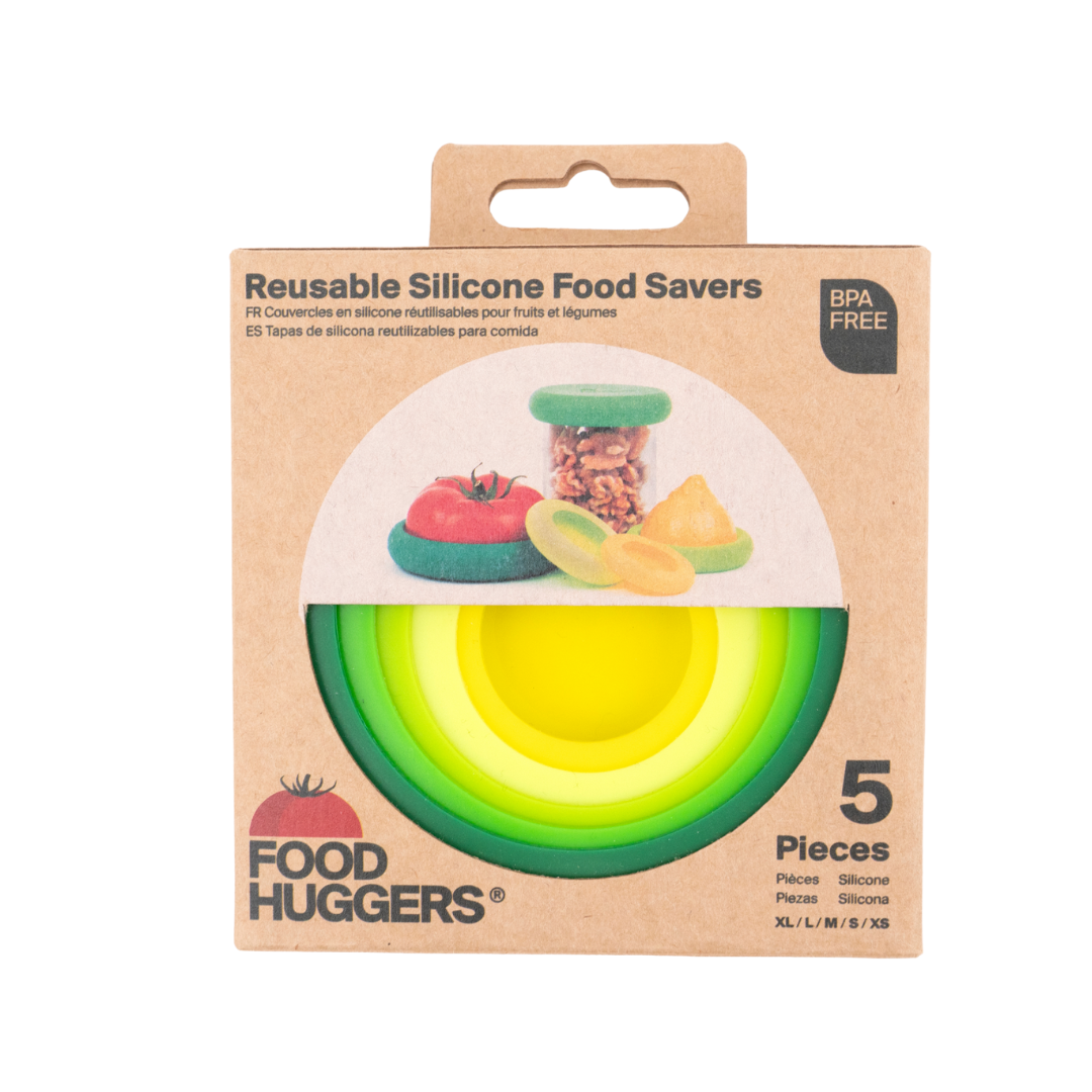 Tampas ajustáveis de silicone - Conjunto de 5 Fresh Greens