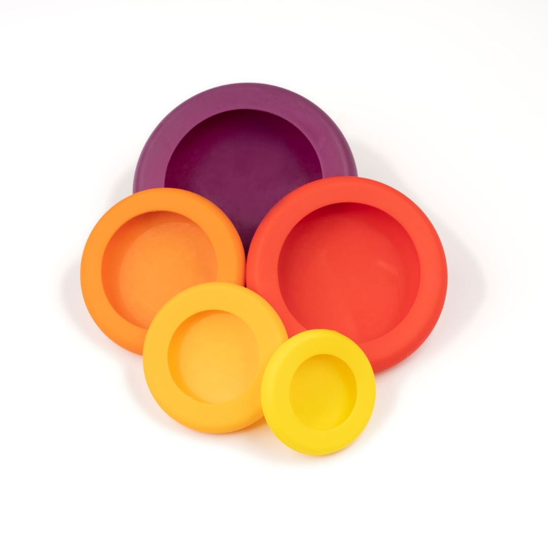 Tampas ajustáveis de silicone - Conjunto de 5 Autumn Harvest