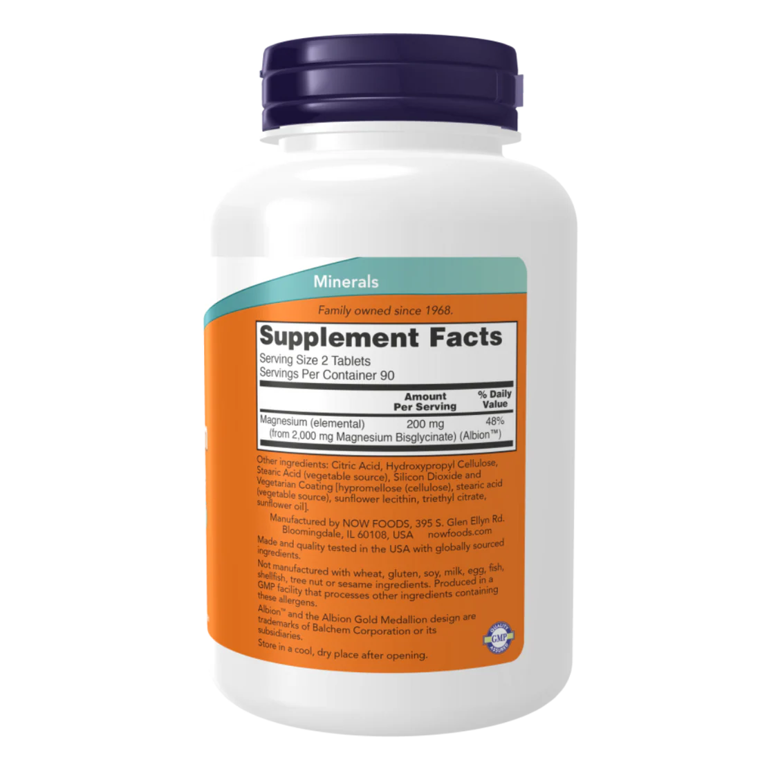 Magnesium Glycinate – 180 comprimidos – Now
