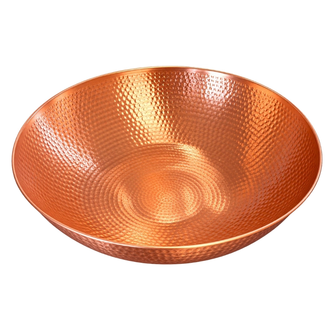 Taça Grande em Cobre Maciço Martelado | 41 cm