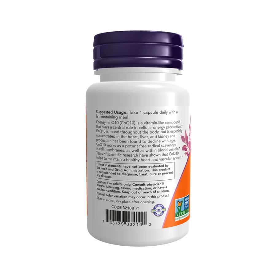 Co-Enzyme Q10 Com Bagas de Espinheiro Alvar 100 mg 30 cápsulas vegetais – Now