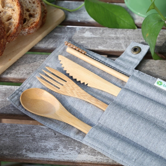 Conjunto de Talheres de Bambu | Feito à mão