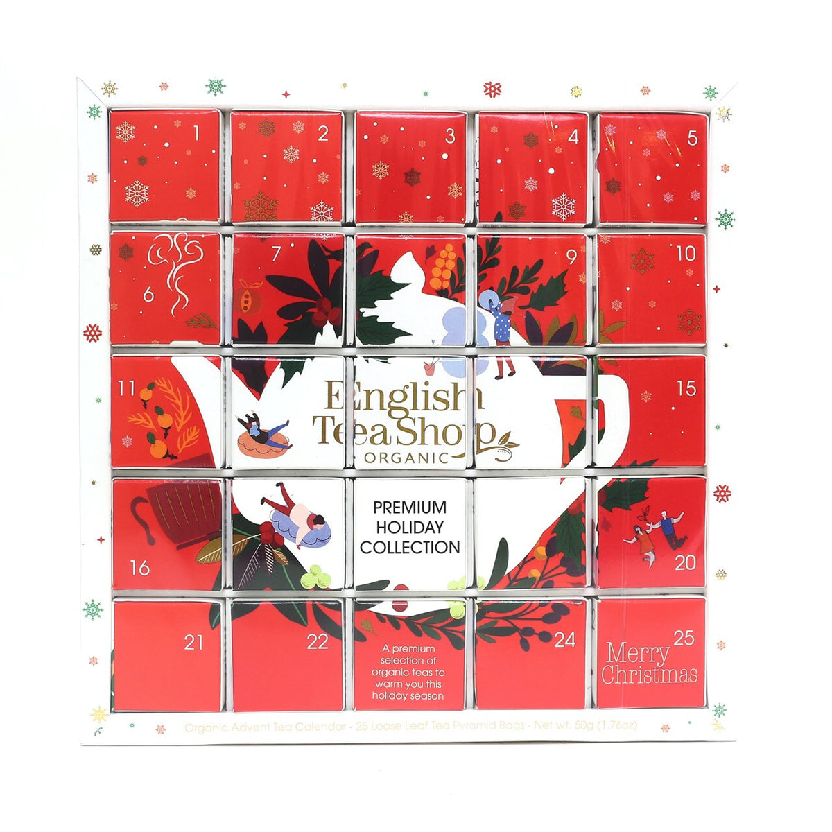 Calendário do Advento Puzzle Vermelho – English Tea Shop | 25 Pirâmides de Chá Biológico