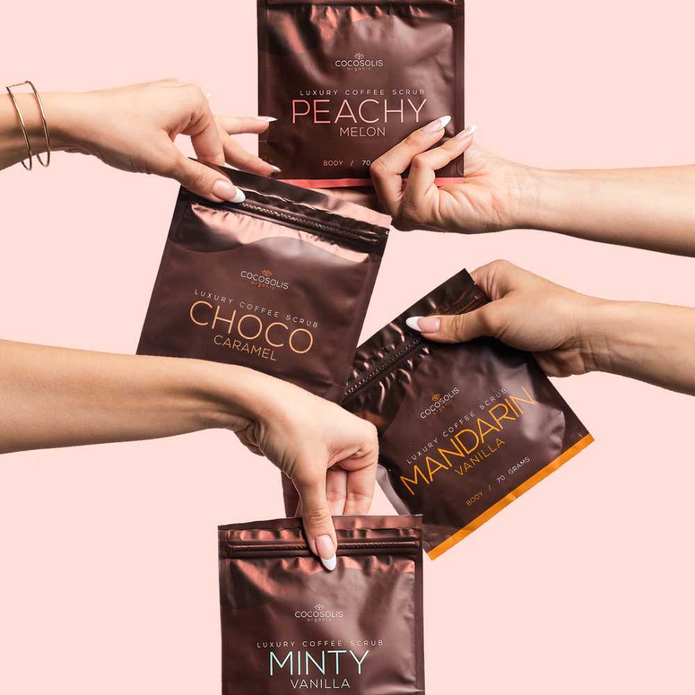 COCOSOLIS LUXURY COFFEE SCRUB BOX. 4 PACKS * 70 G