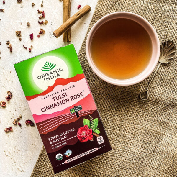 Infusão Biológica Tulsi Cinnamon Rose - 25 saquetas – Organic India