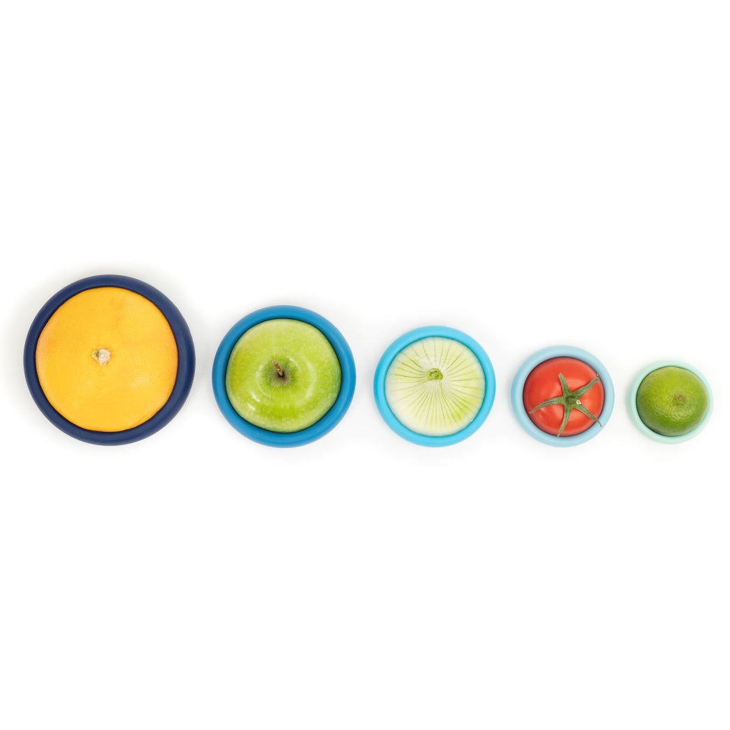 Tampas ajustáveis de silicone - Conjunto de 5 Ice Blue