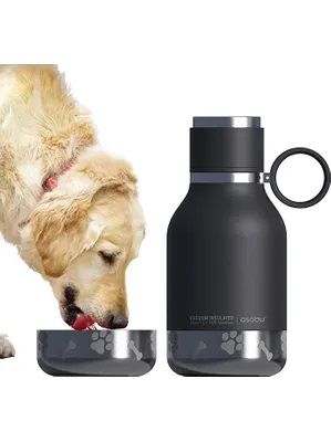 Garrafa térmica de 1L + tigela de aço inoxidável para animais de estimação
