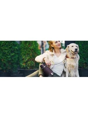 Garrafa térmica de 1L + tigela de aço inoxidável para animais de estimação