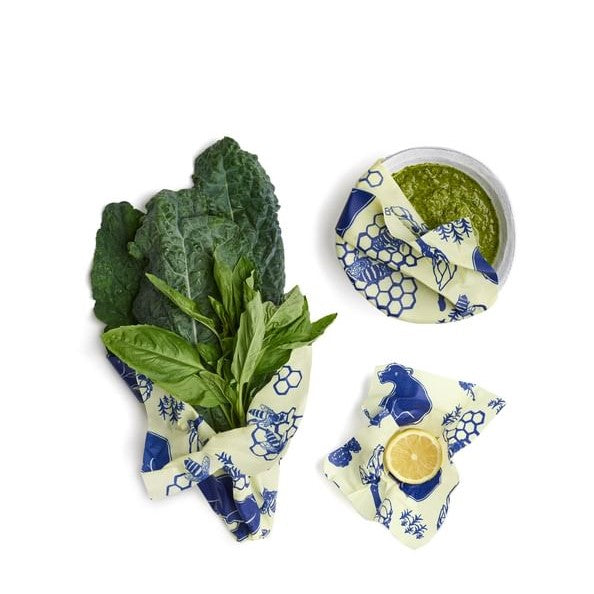 Bee's Wrap - Invólucro de Cera de Abelha - S+M+L (BLUE)