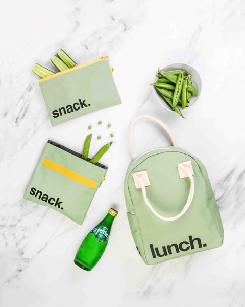 Zip Snack Sack - 'Snack' Moss
