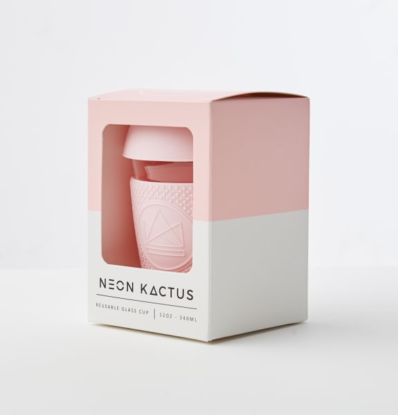 Copo de Café de Vidro 340ml - Neon Kactus