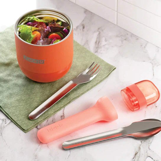 Pack Marmita para Alimentos Sólidos + Conjunto de Talheres de Bolso