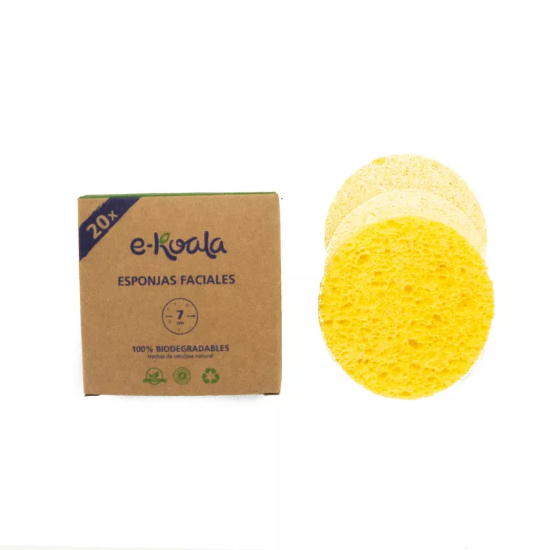 Esponjas Faciais de Celulose Natural Reutilizáveis – Pack x20 Unidades