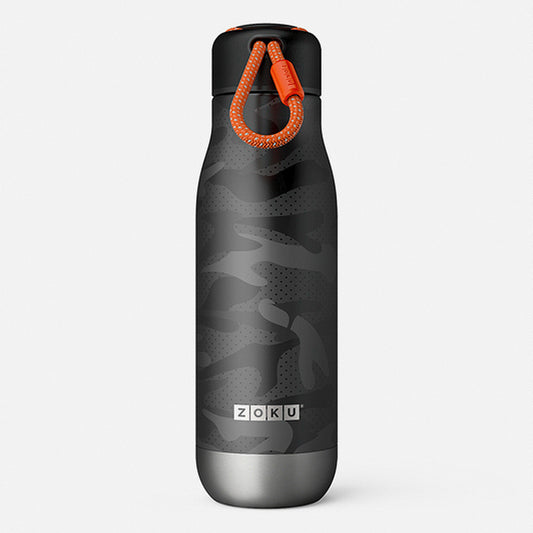 Garrafa Desportiva de Aço Inoxidável Black Camo - 500ml