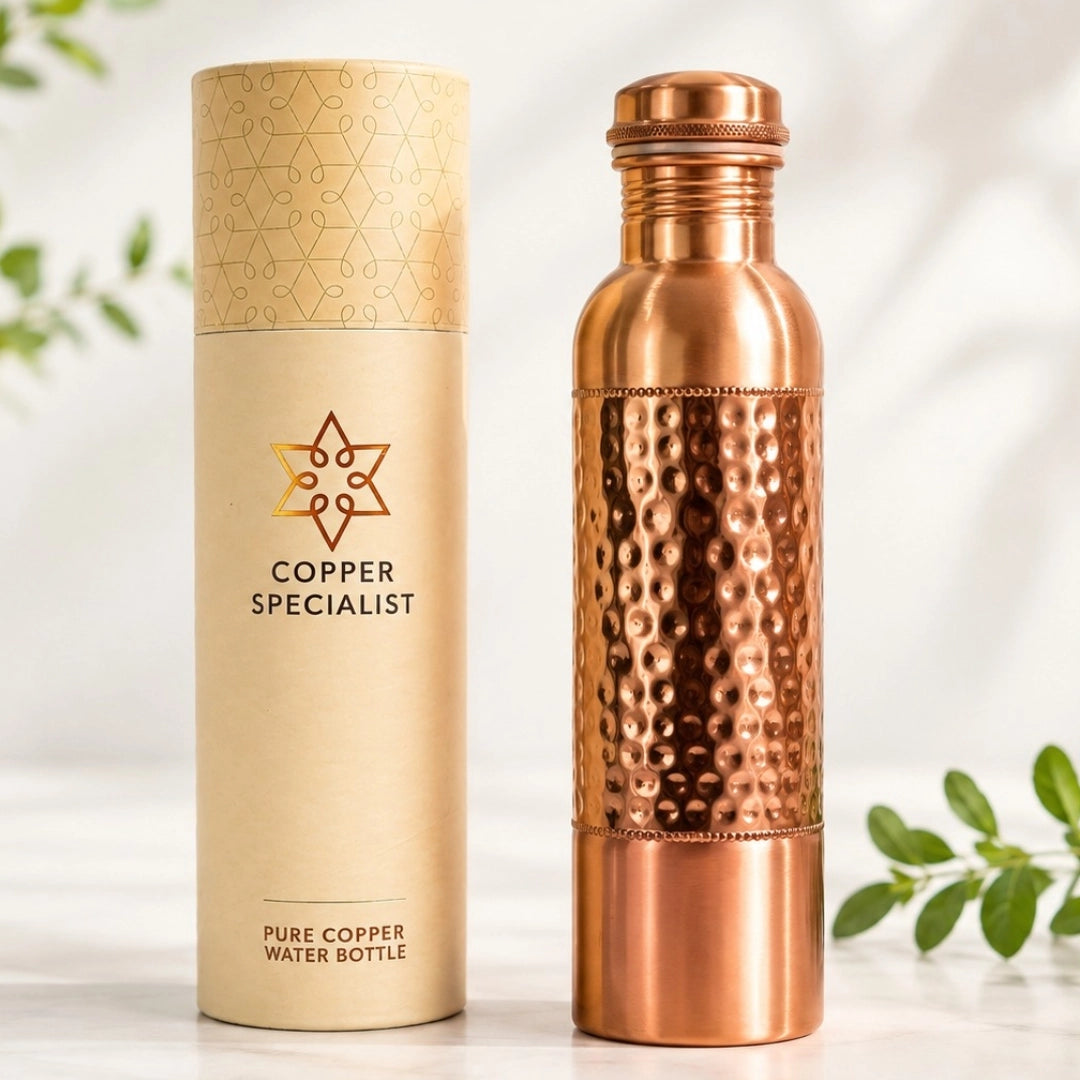 Garrafa de Cobre Ayurveda Martelado 2/3  – 950 ml