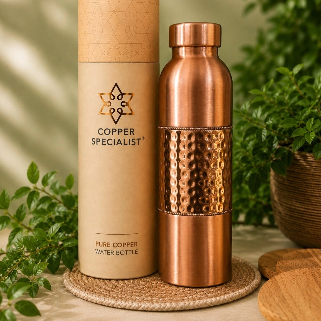 Garrafa de Cobre Martelada Escovado Mate – 1000 ml