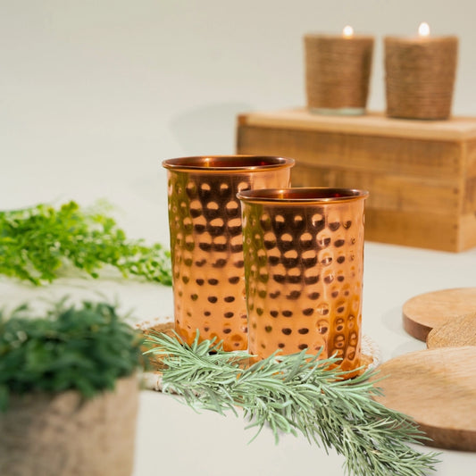 Copos de Cobre Ayurveda – Conjunto de 2 (250 ml)