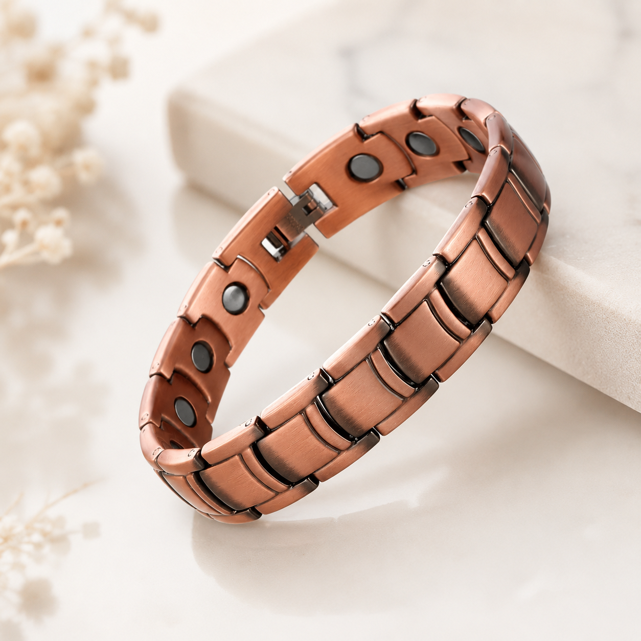 Pulseira de Saúde Magnética de Cobre – Luxo | 0,85 cm