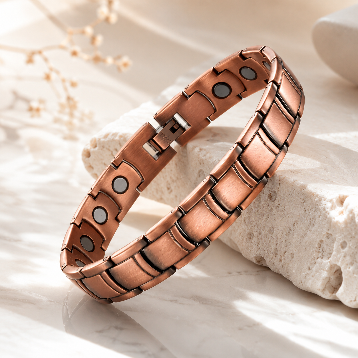 Pulseira de Saúde Magnética de Cobre – Luxo | 0,85 cm