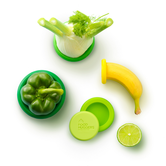 Tampas ajustáveis de silicone - Conjunto de 5 Fresh Greens