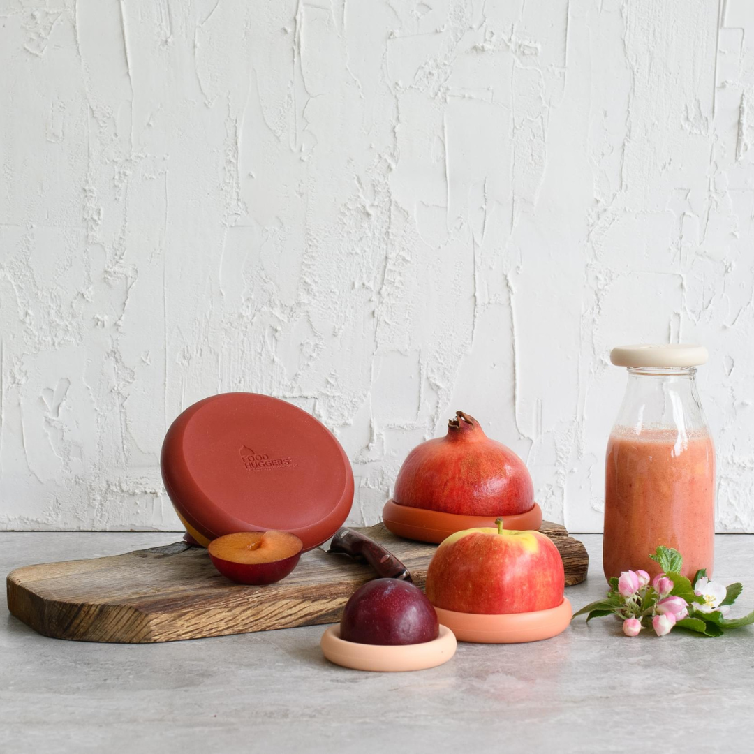 Tampas ajustáveis de silicone - Conjunto de 5 Terra Cotta
