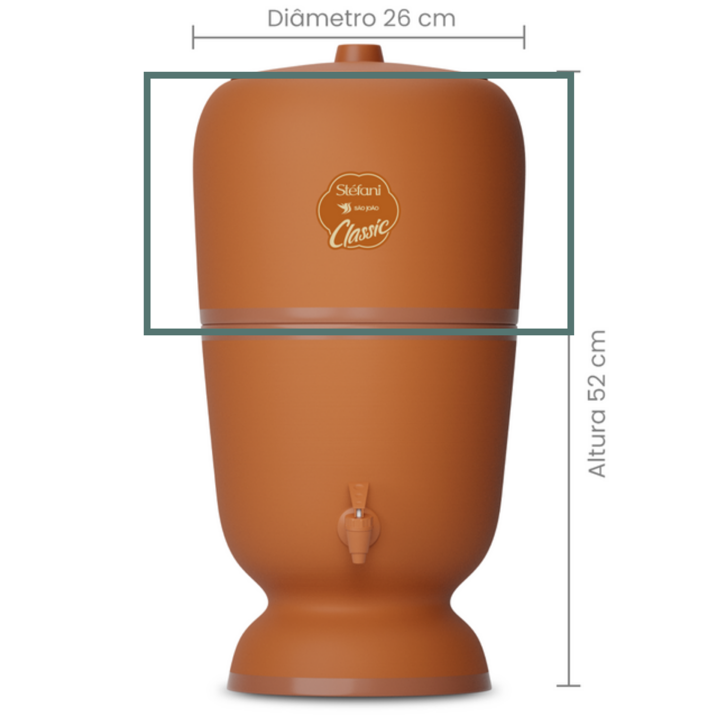 Parte Superior de Reposição para Filtro de Barro Cerâmica Stefani São João Classic 8L