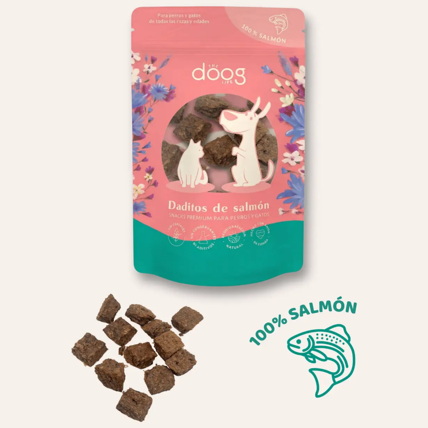 Cubinhos Naturais de Salmão para Cães