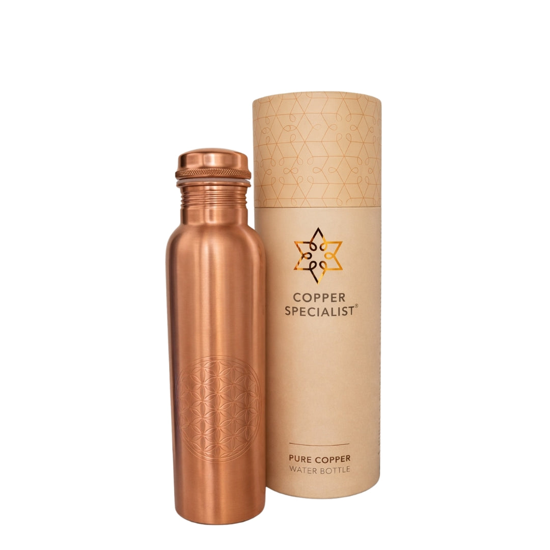 Garrafa de Cobre Ayurveda FLOR DA VIDA  – 750 ml