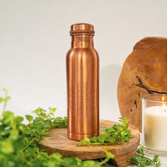 Garrafa de Cobre Ayurveda FLOR DA VIDA  – 750 ml