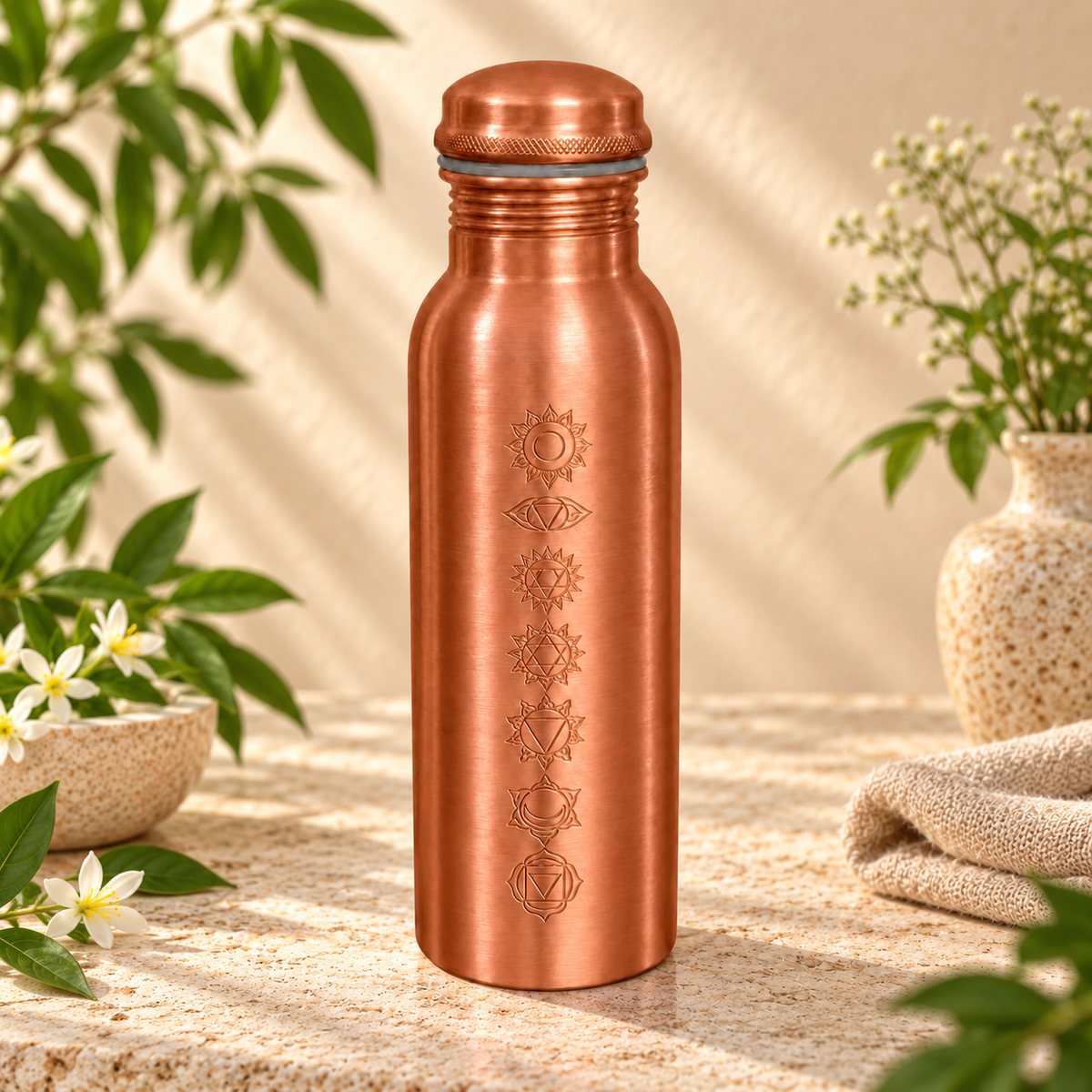 Garrafa de Cobre Ayurveda – 7 Chakras – 750 ml