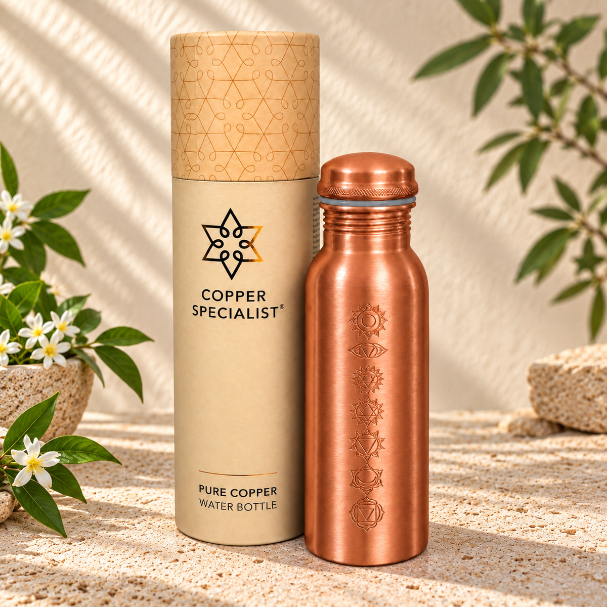 Garrafa de Cobre Ayurveda – 7 Chakras – 750 ml