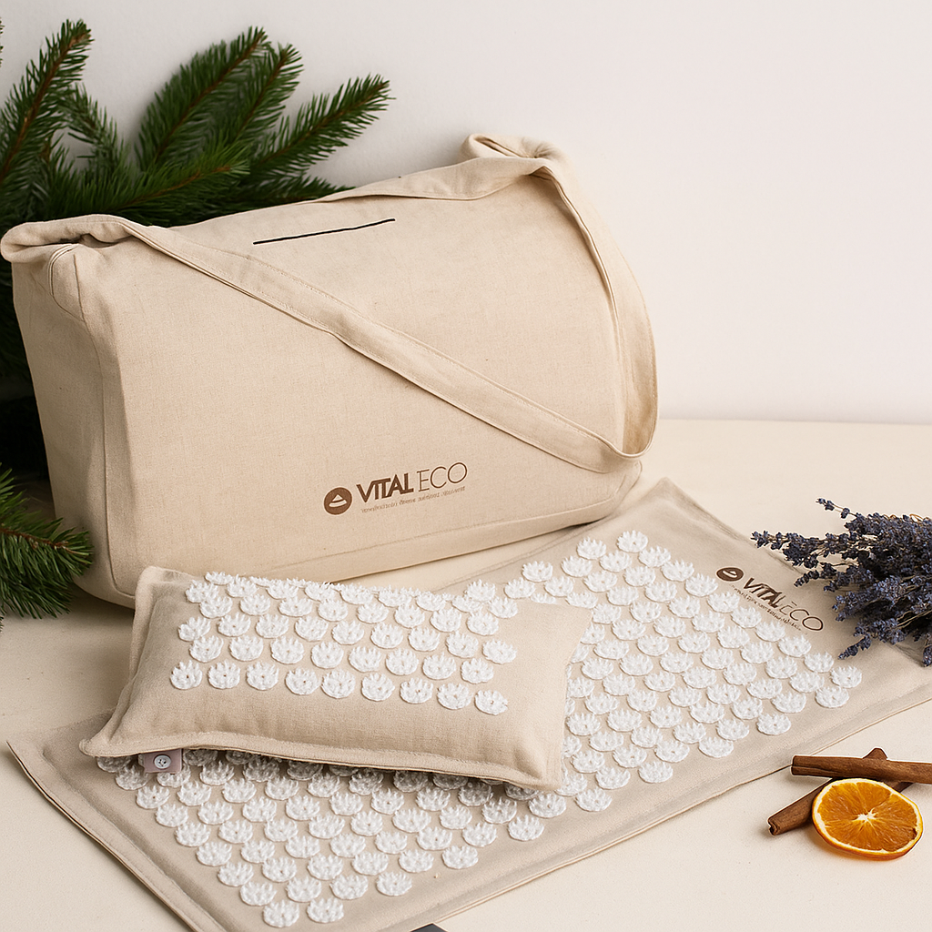 Tapete de Acupressão VITAL ECO com Almofada – Naturalmente para o seu bem-estar