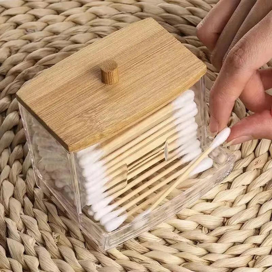 Caixa para Cotonetes de bambu