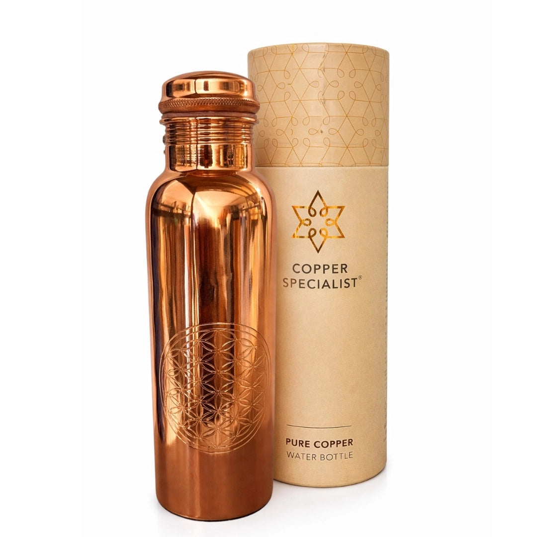 Garrafa de Cobre Ayurveda FLOR DA VIDA  – 1000 ml