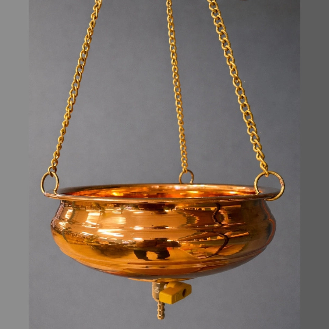 Vaso Shirodhara em Cobre Puro | Ø 23 cm