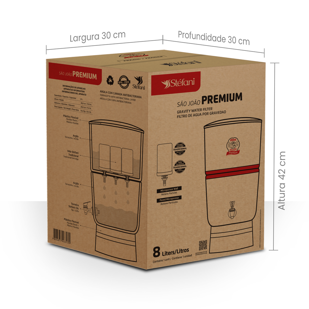 Filtro de Barro São João Premium 8L – Cerâmica Stéfani