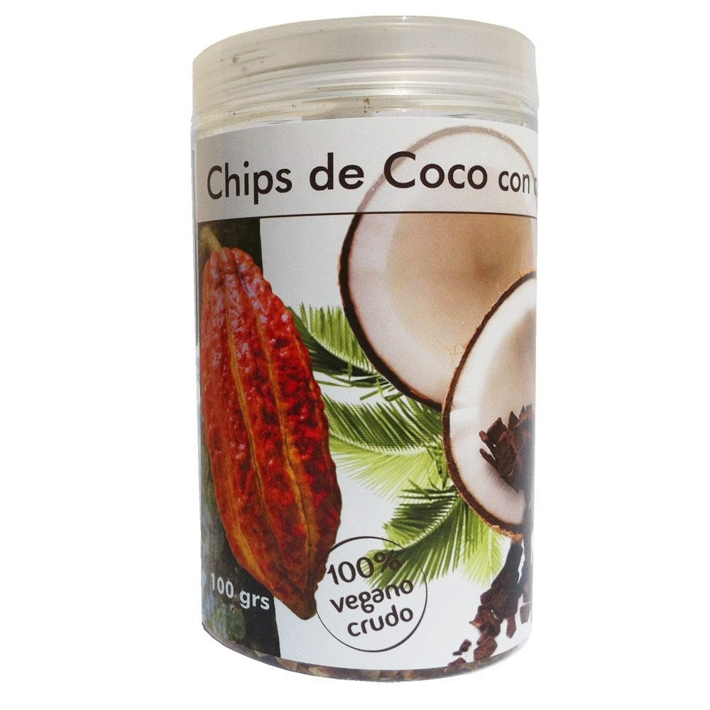 Lascas de coco orgânico com cacau 100g